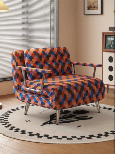 Vintage Colorful Diamond Pattern Folding Sofa Bed