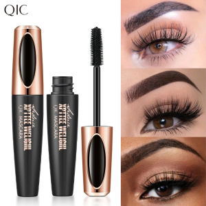 QIC กันน้ํา 4D มาสคาร่าหนายาว Smudge-proof อวบเข้ารหัสยาวนาน Curling ขนาดใหญ่แต่งหน้าเครื่องมือแต่งหน้า