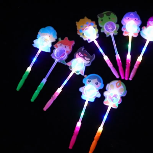 Luminous Cartoon Wand Toy for Kids Cute Growing Design Colorful 3 Flashing Lights Fun Glowing Toy