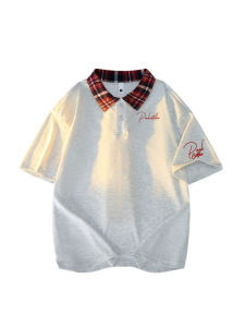 Áo Thun Polo Tay Ngắn in Chữ Ký Họa Tiết Hoa Vẽ Tay Phong Cách Mỹ Rộng Rãi Thường Ngày Mùa Hè Polyester 100%