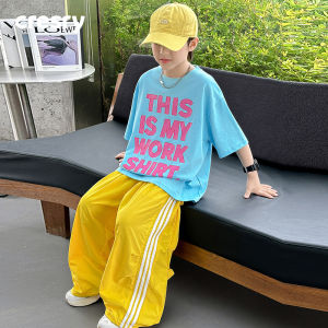 cresry | Trendy Short Sleeve and Long Pants Set for Boys