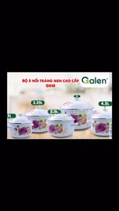 [TẶNG CHẢO CHỐNG DÍNH] Bộ 5 Nồi Sứ Tráng Men Cao Cấp Không Gỉ Siêu Bền Sử Dụng Cho Mọi Loại Bếp