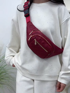 EchoBliss  กระเป๋าสะพายข้างไนลอนสไตล์เมืองสำหรับผู้หญิง กระเป๋าเอวอเนกประสงค์สำหรับวิ่งกลางแจ้ง