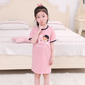 Princess Style Pure Cotton Lightweight Short Sleeve Childrens Sleepwear Baby Girls Home Clothes Comfortable Breathable Summer Pyjamas