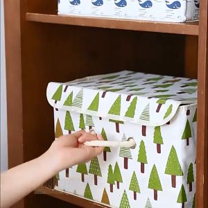 Foldable Cloth Household Storage Box Organizer Clothes Storage Organizer Box With Cover Drawer Closet Dresser Organizer Cube Basket Bins Bekas Simpan Baju Kotak Simpan
