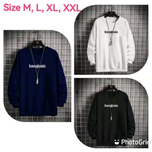 Bisa COD Sweater Keren Crewneck Elegan Kaos Pria Trendy Sweatshirt Kasual Sweter Cowok Hansylumia