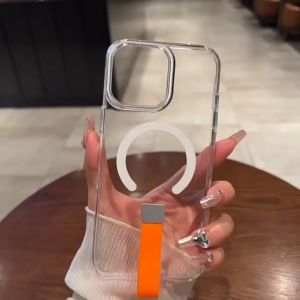 Ốp lưng điện thoại tinh thể băng chống sốc trong suốt có khóa dạng vòng cho iPhone 17 Air 16 15 14 13 Pro max