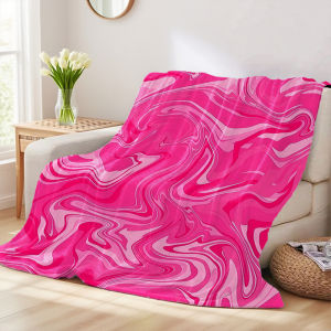 Beast Kingdom | Hot Pink Marble Winter And Summer French Plush Blanket Soft And Fluffy Comfortable Wool Blanket Sofa Ideal Gift