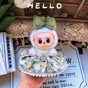 Labubu Rose Pearl Dress Suit for 17cm Doll Clothes Vinyl Doll Clothes Cotton Doll Clothes Sweet Cute Style in Stock