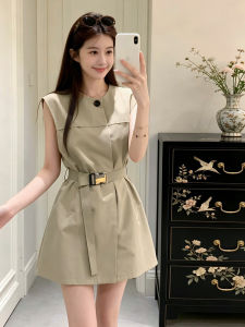 PEIZIXUAN | Sleeveless French Style Work Dress Short Skirt