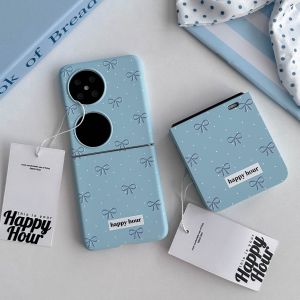 Korean Style Heart Butterfly Knot Phone Case for Xiaomi MIX Flip2 Foldable Screen Protection Cover Huawei Pocket2 Trendy