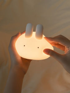 โคมไฟตั้งโต๊ะแบบอเนกประสงค์ MUID Silicone Rabbit Moon Lamp โคมไฟตกแต่งห้องนอนแบบน่ารักและสง่างามสำหรับผู้หญิง