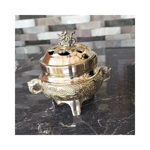 Tempat Bokor Bakar Dupa Buhur Kemenyan Hio Lo Dupa Kuningan Antik Murah