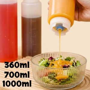 1000ML Large Squeeze Condiment Bottles BBQ Sauces Olive Oil Bottle Dispenser Squeeze Sauce Bottle Kitchen Gadget