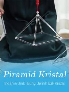 Professional 99.9% High Purity Quartz Crystal Singing Pyramid - Sacred Geometry Energy Healing Instrument for Sound Bath Yoga Meditation & Reiki (Includes Case & Mallet)