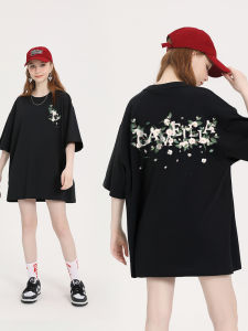 OIOY Womens Short Sleeve T-Shirt Pure Cotton Floral Print Street Style Loose Fit Summer Top Small Size Half Sleeve Shirt