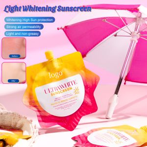 Whitening Sunscreen Waterproof Non Greasy Sunscreen Fast Absorbing Whitening And Brightening Easy To Apply SPF50+