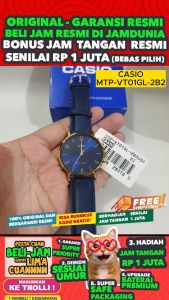 CASIO ORIGINAL - CASIO MTP-VT01GL-2B2UDF - MEN NG - Kulit Biru Jam dunia JD18ST # Jam Tangan Pria Jam Tangan Anti Air + CASIO MTP-VT01GL-2B2 MTP VT01GL 2B2 MTP-VT01GL VT 01 GL MTPVT01 MTP-VT01 MTPVT01GL MTP-01 $ KL