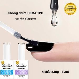Sơn Móng Tay 15ml HEMA TPO Free Lớp Phủ Trên Cùng & Lớp Nền Thiết Kế Nghệ Thuật Trong Suốt Tăng Cường Độ Bền Bóng Mượt Tương Thích Với Đèn UV/LED