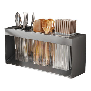 evesigar | Drainable Sectioned Kitchen Chopsticks Spoon Organizer