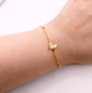 Yon Hing Rantai Tangan Sauh Padu Butterfly Emas 916