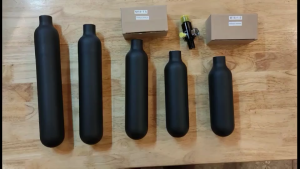 【COD-Local seller】0.38L Round Aluminum Bottle 50mm OD M18*1.5 Inlet Thread Tank Bottle 20Mpa 4500psi Tank Regulator For Cylinder Diving