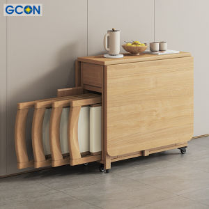 Solid Wood Folding Portable Multi-functional Dining Table and Chairs