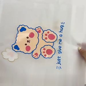 FR-C979 Travel Pouch Serut Transparan Motif Bear Tas Serut Tempat Penyimpanan Serbaguna / Pouch