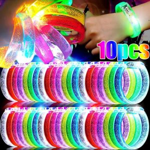 1/10PCS Glow Vòng đeo tay LED phát sáng Vòng đeo tay phát sáng trong bóng tối dụng cụ tiệc Đèn Neon lên đồ chơi trang trí tiệc cưới