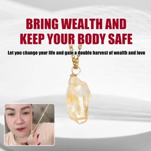 【Attract wealth and good luck】Natural Citrine Pendant Mens And Womens Charm Pendant Praying Peace Bringing Wealth