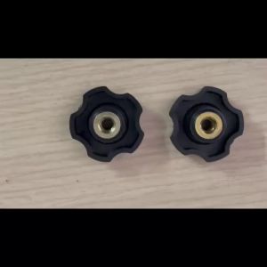 Bộ 2 Núm Vặn Đen Hoa Mai Thép Chống Nước Cho Ghế Xe Máy Ốc 6 Ly