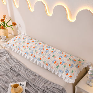 SUNLIGHT HOME Lace Long PillowcaseCooling Lengthen Pillow CaseSimple Bolster Case Breathable Couple Pillowcase