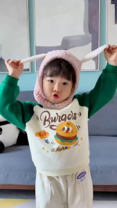 Mũ len cho bé lông cừu hình thú siêu ấm Lemonkid chống tĩnh điện kháng khuẩn co giãn