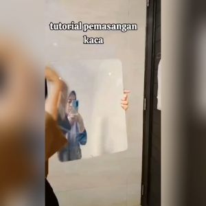 Cermin Stiker Dinding 40CM*30CM Kamar Mandi / Tidur Mirror Stiker Cermin Dinding Akrilik Tempel Persegi 3D Wallpaper