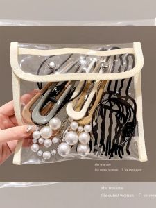 Uphold U-Shaped Hairpin Large Pearl Hair Comb Four-Tooth Hair Clip Fashionable Hair Accessories Korean Style Hair Comb