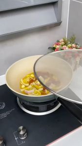 1pc Stainless Steel Oil Splash Screen Circular Oil Shield Hollow Handle Anti Scald Used For Deep Frying And Cooking