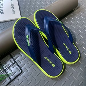 Mens Summer Outdoor Sports Casual Beach Sandals Soft Bottom Slip-On PVC Material Flat Heel Wear-Resistant Flip Flops