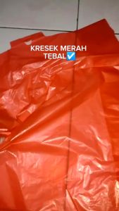 Kantong Plastik Kresek Merah Jumbo Laundry Packing Sampah | ISI 50 40CM 500GRAM TEBAL KUAT EKNOMIS TERMURAH