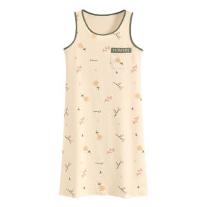 Áo ngủ nữ MiiOW vải cotton không tay có đệm ngực