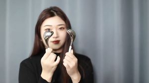 1 Pair Icing Facial Stainless Steel Mermaid Shape Spoons Cooling Ice Globes Face Massager Facial Cryo Sticks Gua Sha Massage