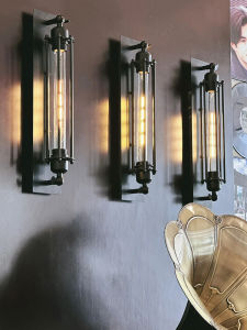 Industrial Style Iron Art Kitchen Pot Cover Corridor Balcony Restaurant Wall Lamp American Retro Wall Switch Control Lighting