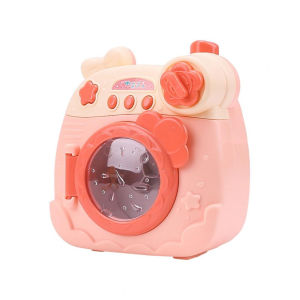 Simulation Electronic Toy Washing Machine Spinning Drum with 12 Laundry Accessories Unique for Kids