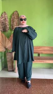 ASILAZ ONE SET - LD 160 DAN 140 cm Setelan Super Jumbo Polos Crinkle Airflow CEY CRINGKLE MEWAH Premium