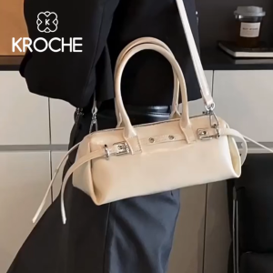 Kroche Tas Selempang Wanita PU Glossy Stylish Aurelia Barrel Bag Fashion Casual