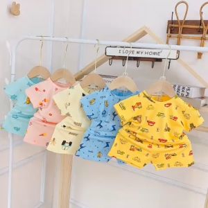 Bộ quần áo cộc tay thun lạnh Minky Mom mềm mịn mát cho bé trai bé gái từ 5-15kg
