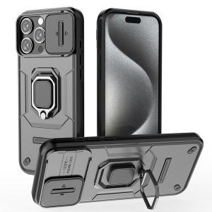 szhaiyu | Armor Phone Case For IPhone 13 14 15 16 17 18 Pro Max Plus Air With Sliding Camera Adjustable Protection Ring Holder Hard Cover