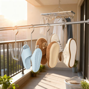 Heavy-Duty Rust-Resistant Stainless Steel Shoe Rack & Clothes Hanger - Freestanding Space-Saving Storage Organizer for Home