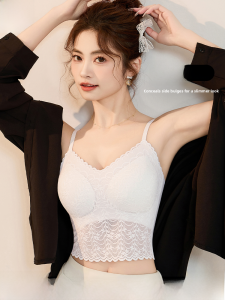 Miiow | High Elastic Lace Strap Vest Womens Inner Wear With Chest Pad Reduces Side Breast Boosts Beauty Back Bra Integrated Design