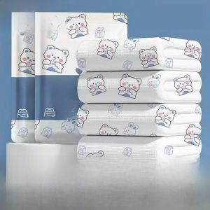 Disposable Hotel Bed Linens Set of Four Travel Portable Thickened Bedding Dirt Resistant Double Size Quilt Cover Sheet Pillowcase