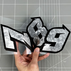 1PC Honeycomb Arabic Numerals Silver Carbon Fiber Motorcycle Sticker Waterproof for Motorbike Front Fairing Scooter Vinyl Decal